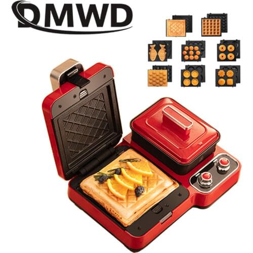 Sandwich Maker Multifunctional Breakfast Machine Waffle Grill Toaster Food Steamer Noodles Cooker Fried Eggs Omelette Frying Pan