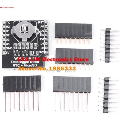 WS16 For WIFI Wemos D1 mini Data Logger Shield + Real Time Clock RTC DS1307 Micro SD Data Log Shield For Arduino