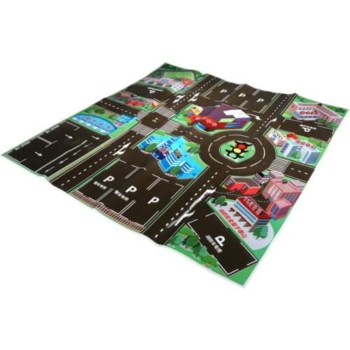 1 PC Hot 70x70CM Childrens Play Mat Carpet for Baby Thick Town City Traffic Baby Crawling mat PVC Climbing Pad Green Road