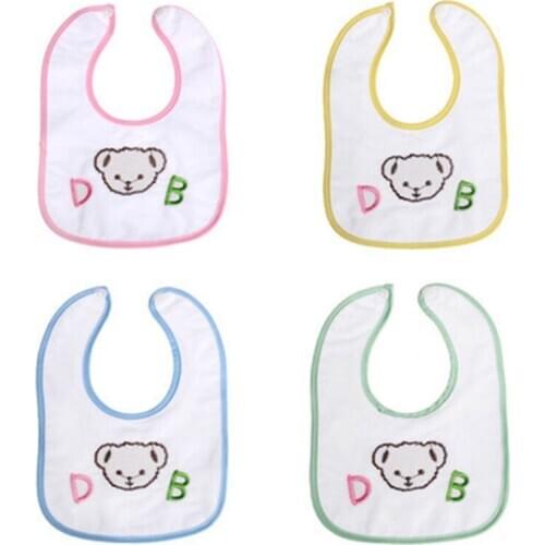 1Pcs Baby Bibs Cute Cartoon Pattern Toddler Baby Waterproof Saliva Towel Cotton Fit 0-3 Years Burp Cloths Feeding Random Color