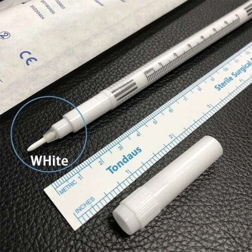 10pcs Surgical White Eyebrow Tattoo Skin Marker Pen Microblading Permanent Makeup Supplier Brow Pencil Beauty Skin Scribe Tool