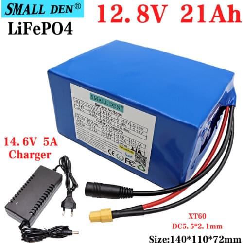 12.8V 21Ah 32700 Lifepo4 Rechargeable Battery Pack 4S3P 12V Electric Boat Uninterruptible Power Supply Battery +14.6V 5A Charger