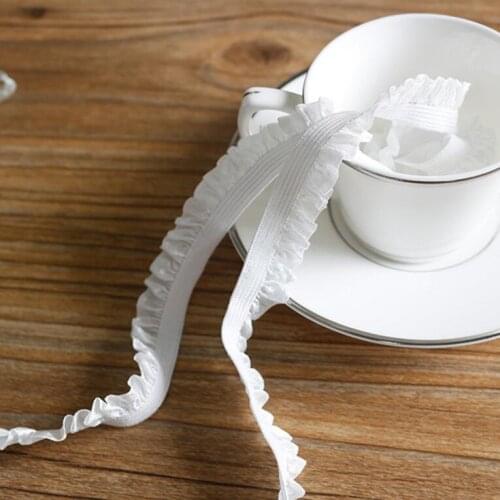 128 Meters High Quality Lace Accessories DIY Elastic Ruffle Lace Trims Clothing Garment Underwear Stretch Lace DIY Accessories