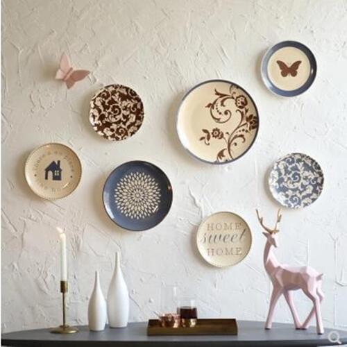 2018 Creative Wall Decorations, Wall Plates and Butterflies, Beautiful Patterns, Restaurant & Cafe & Bar Wall Decorations