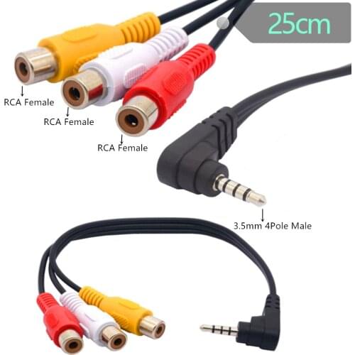 3.5 to RCA Audio Splitter Cable, 3.5mm Mini 1/8" TRS Stereo Male to 3 RCA Female Jack Adapter Cord (3.5mm Male to 3RCA Female)