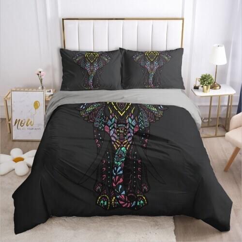 3D Bohemian Duvet Cover Set Bedding Sets Elephant Bedding Bag Quilt Covers Pillow Case Full Twin Single Double Size Bed Linen