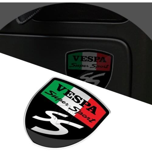 3D Resin Motorcycle Decal Italy Flag Sticker Case for Piaggio Vespa SS Super Sport