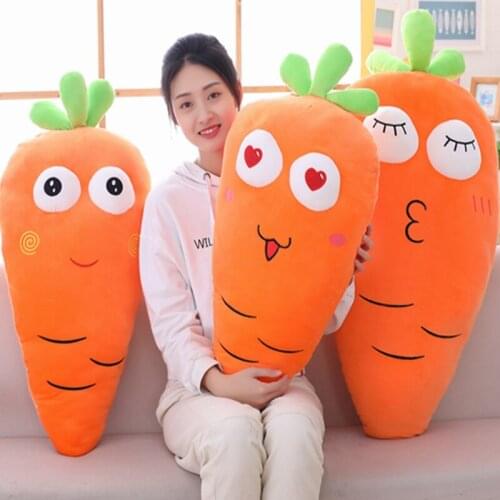50/70/100/120CM Kawaii Fruit and Vegetable Filled Doll, Carrot Plush Toy Pillow, Childrens Toys, Birthday Gifts, Home Decoratio