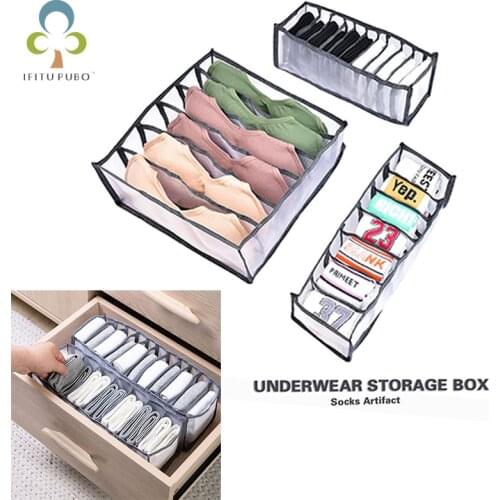 6/7/11 Grid Storage Box for Socks Bras and Panties Drawer Type Compartment Children’s Wardrobe Storage Box Clean and Tidy WYW