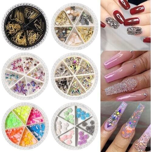6 Grids/Set Rivet Butterfly Decals DIY Nail Art Sequins Manicure Decoration