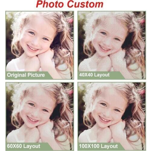 5D DIY PHOTO CUSTOM Diamond Embroidery Diamond Painting Full Square Diamond Painting Custom Mosaic Picture Wall Decor