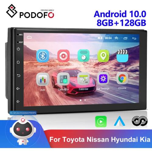 Podofo 2 din Android 9.1 Car Radio GPS Multimedia Player 7'' For Volkswagen Nissan Hyundai Kia toyota LADA Ford Peugeot Honda