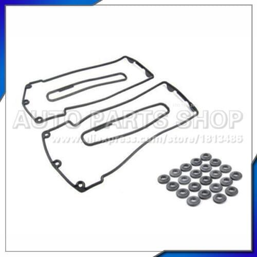 Auto parts High Quality L+R Valve Cover Set+ 22 GROMMETS KIT for BMW E38 E39 E53 X5 735i 735Li 535i 11120034104 + 11120034105