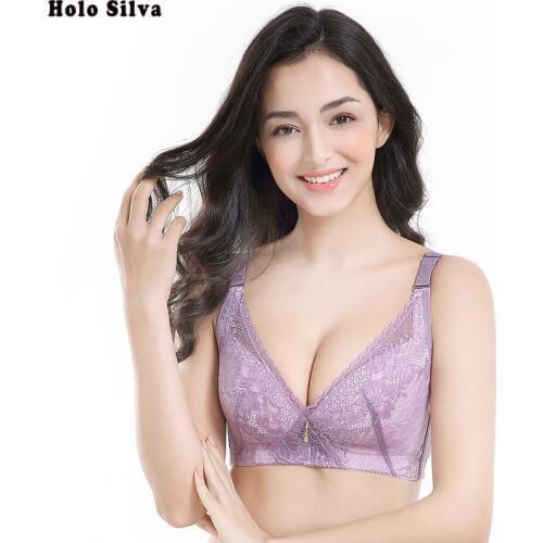 Summer Bras sexy Small chest Thin Section Gather Together Lace Underwear Beautiful Back Plus-size Thin Comfortable Minimizer Bra