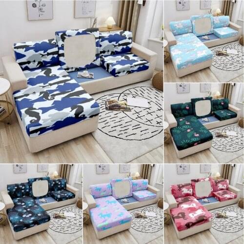 Cartoon Animals Pattern Sofa Seat Cushion Cover for Living Room Elastic Sofa Seat Slipcover Couch Cover Furniture Protector