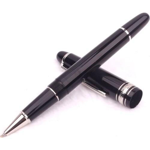 Luxury Black Resin Gold and Silver Ballpoint Pen MB 145 Roller Ball Signature Fountain Pen Office Supplies Gift