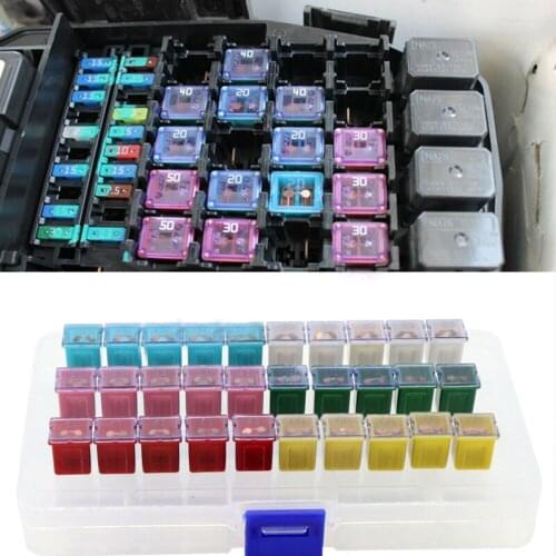 Parts Fuses Set 20/25/30/40/50/60A 30Pcs 32V/DC ABS+copper Accessories Durable