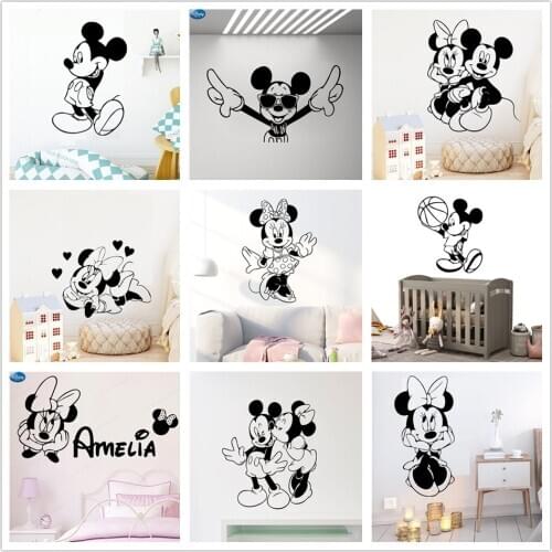 Kids Decoration Cartoon Sticker Mickey Mouse Wallpaper Child Baby Room Nursery Decor Wall Decal Self Adhesive Vinyl DIY Murals
