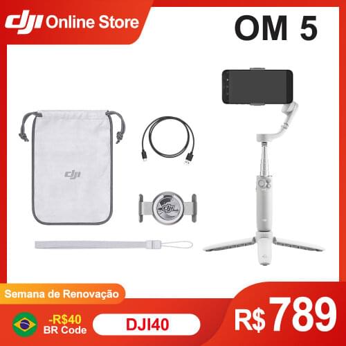 DJI OM 5 Osmo Mobile 5 Handheld Gimbal Stabilizer Selfie Stick Built-In Scalable Extension Rod Portable Foldable Magnetic Design