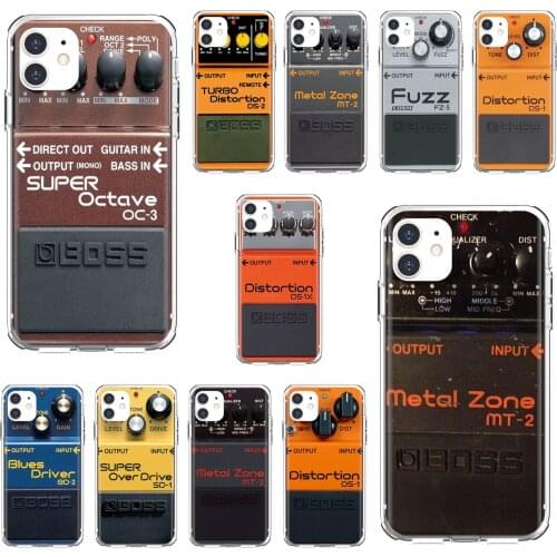 For Apple iPhone 10 11 12 Pro Mini 4S 5S SE 5C 6 6S 7 8 X XR XS Plus Max 2020 Vintage-Boss-Distorion-Pedal-Pattern Soft Case