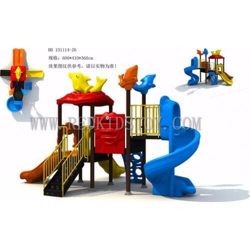 Exported to Latvia Outdoor Playground Slide Anti-rust Galvanized Steel Plastic Playground Set HZ-51111C