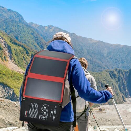 PowerGreen Flexible Solar Backpack 21W SUNPOWER Solar Charger Cell Phone Solar Power Bank for Traveling