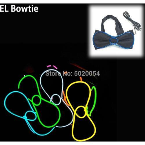 GZYUCHAO EL Fashion Men LED EL Flashing Bow Tie Luminous Neon Light Up Necktie For Wedding Marriage Decoration