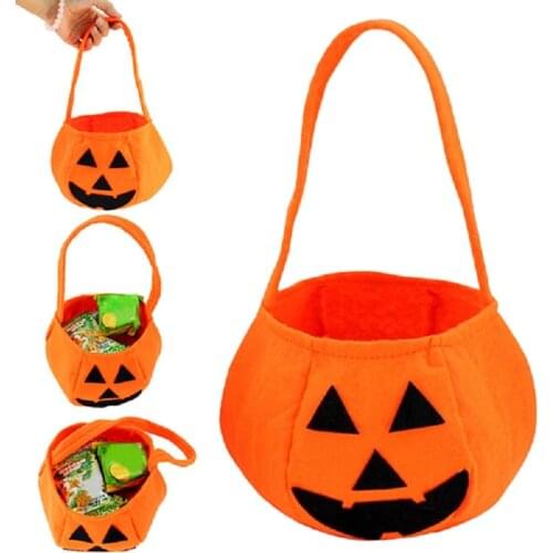 Halloween Foldable Pumpkin Jack Lantern Bag Candy Gift Portable Basket Treat or Trick Decoration Bag