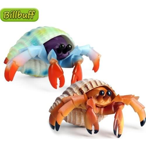 Simulation Ocean Animal Hermit Crab Action Model Figures Collection Cognition Educational Toys for Childrens Kids Christmas Gift