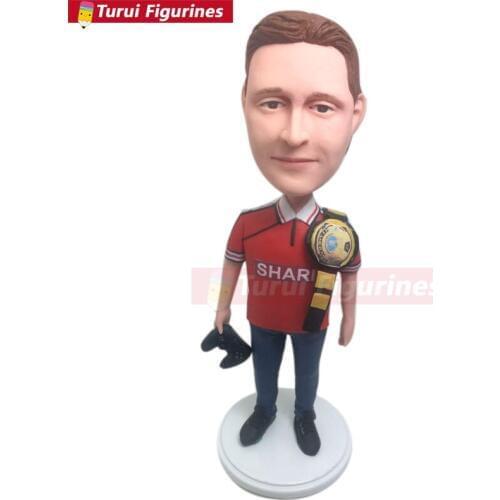 Wrestling Champion Custom Bobble Head Personalized Clay Figurines Based on Customers Photo Fathers Day Gift Son Husband Boyfrie