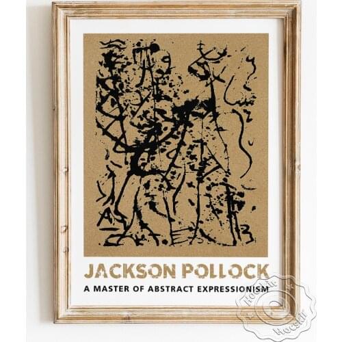 Jackson Pollock Exhibition Museum Poster, Untitled Drip Painting Canvas Painting, Abstract Expressionism Art Prints Wall Decor