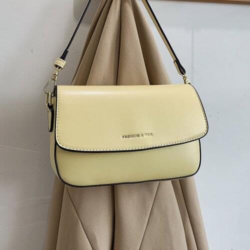 Small Pu Leather Shoulder Bags for Women 2021 Trending Square Messenger Bag Ladies Pure Color Handbags Simple Flap Crossbody Bag