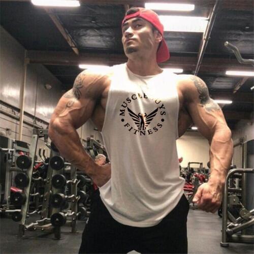 Muscleguys Brand Clothing Bodybuilding Tank Top Muscle Vest Patchwork Sleeveless Undershirt Fitness Stringers Male Singlets