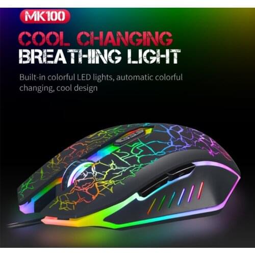 Gaming Mice Wired Computer Mice with LED Backlit Computer Mouse Mute Notebook Mouse Ergonomic Gamer Laptop PC Mouse