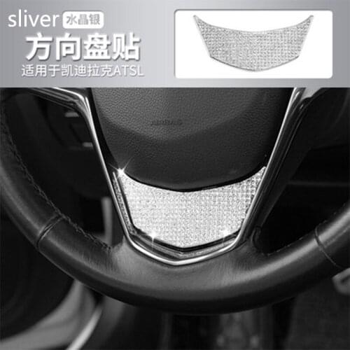 Inner Door Bowl Car Steering Wheel Sticker Air Outlet Decoration For Cadillac Atsl With Diamond Interior trim modified
