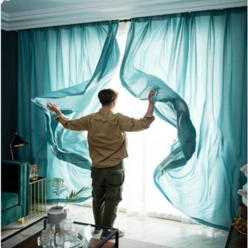 Solid Tencel Velvet Sheer Curtain Thicken Chiffon Bedroom Curtain Window Tulle Blind Drape Hotel Living Room Voile Curtain
