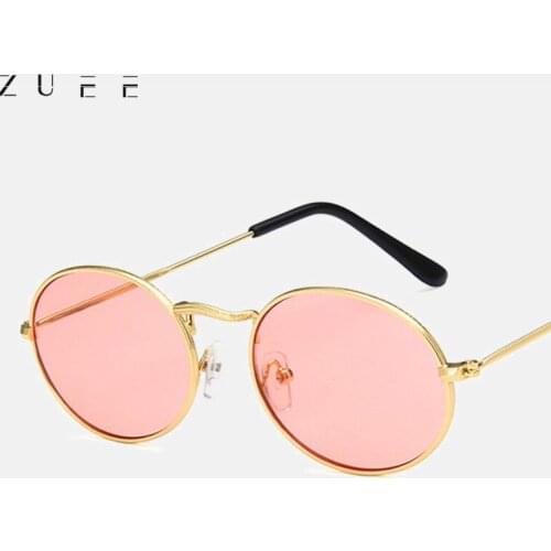 Retro oval sunglasses Women/Men Fashion brand designer vintage small black Red Yellow shades sun glasses