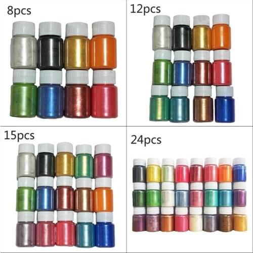 1 Set Pearlescent Mica Powder Epoxy Resin Dye Pearl Pigment DIY Jewelry Crafts Soap Making Accessories