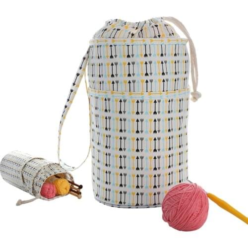 Portable Yarn Storage Bag Knitting Bag for Yarn Skeins Crochet Hooks Knitting Needles