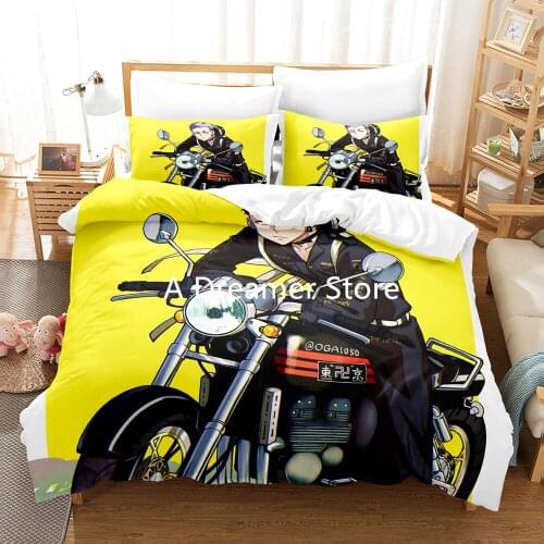 Anime Bedding Sets Tokyo Revengers US/Europe/UK Size Quilt Bed Cover Pillow Case 2-3 Pieces Sets Adult Children Duvet Cover