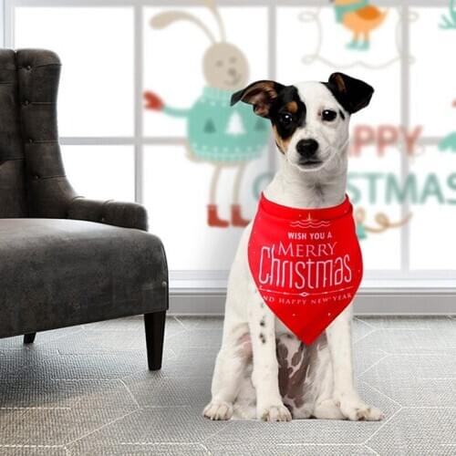 Christmas Pet Saliva Cat Dog Triangle Scarf Bandana Bibs Scarf Collar Waterproof Towel Adjustable For Small Medium Large Dogs