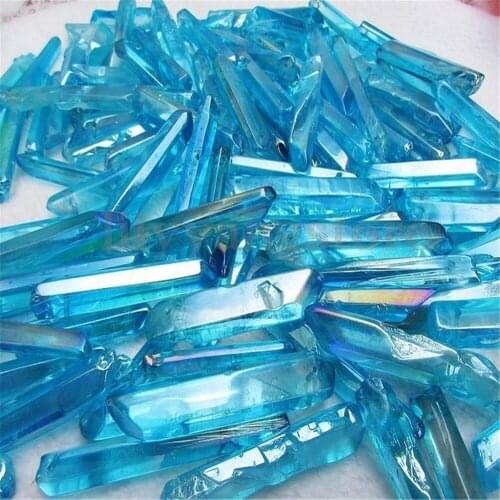 50g Very Powerful & Rare Blue Aura Lemurian Seed Quartz Crystal Healing Point