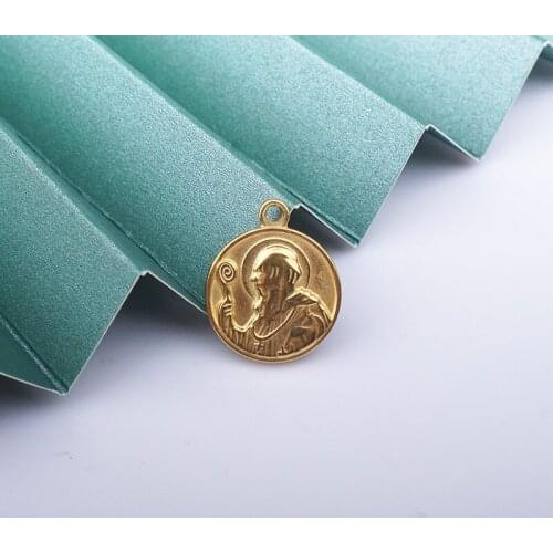 Silver Color/Golden Stainless Steel Saint St Benedict Of Nursia Patron Against Evil Cross Medal Antique Charm Pendant 20pcs
