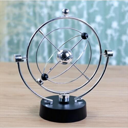 Silver Birthday Gift Kinetic Orbital Revolving Gadget Perpetual Motion Desk Office Home Decor Art Toy