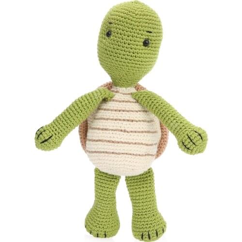 Baby Mica Cute First Oyuncağım Turtle Tini Sleeping Friend Organic Amigurimi 27 cm