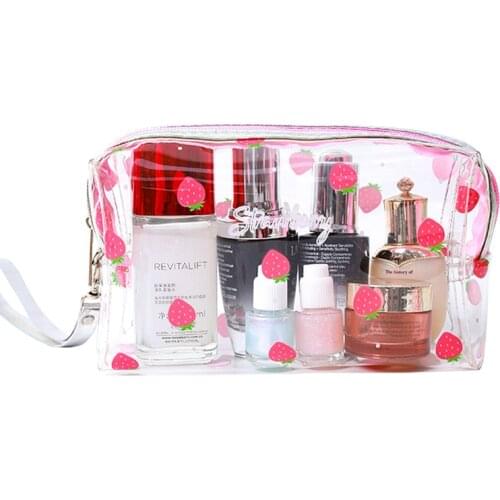Cute Cartoon Girl Makeup Bag Transparent Women Cosmetic Bag PVC Zipper Makeup Kit Travel Toiletry Organizer Beauty Case Holder
