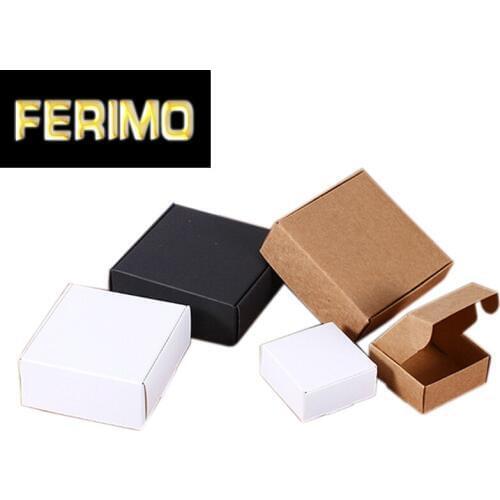 10pcs/lot 14sizes Vintage Kraft paper box, cardboard handmade soap box,white craft paper gift box,black packaging jewelry box