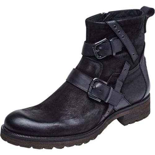 High Top Classic Shoes Vintage Shoes Soldier Shoes Buckle Up Vintage Boot Military Man Boots Shoes Trooper Shoes Fashion Buckles