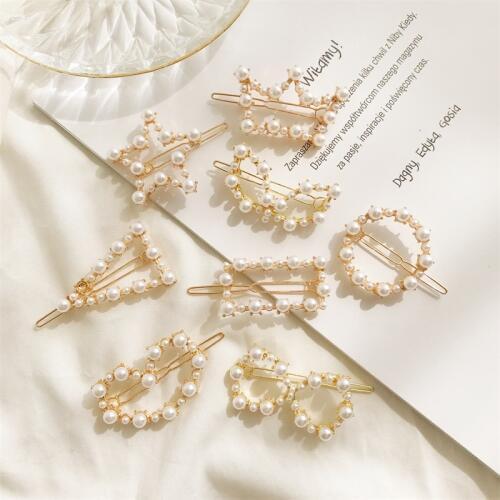 Trendy Crown Star Pearl Hairpin Hair Clips For Girls Women Charm Geometric Triangle Hairwear Barrette Hair Accessories Wholesale