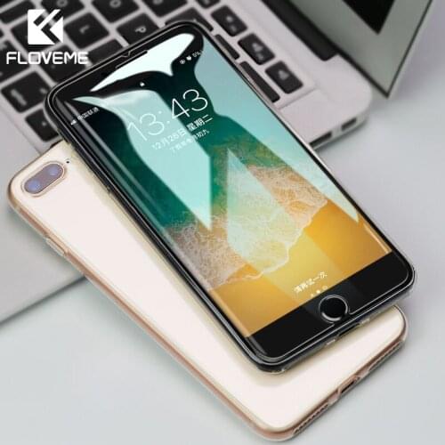 FLOVEME Protective Tempered Glass For iPhone 7 Plus X XR XS Max 9H Screen Protector Glass For iPhone 5 5S 5C SE 6 6S 8 Plus Film